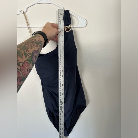 Michael Kors One Shoulder Navy Swimsuit - Picture 5 of 6